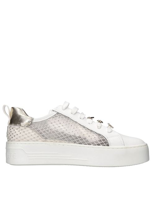 Sneakers in pelle e tessuto PATRIZIA PEPE | PPJ308 VIT.BIANCO-PLATINO